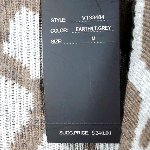 VERTIGO Brown Gray Animal Print Waterfall Cardigan Sweater M  NWT - Picture 10 of 11